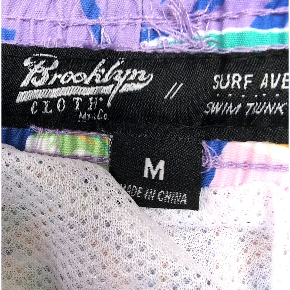 Brooklyn Cloth Co Swim Trunks Shorts Mens Size M Surfing Dinosaurs Print NEW NWT